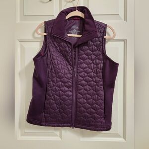 L.L. Bean Womens Lightweight Insulated Quilted Purple Zip Vest Size Medium